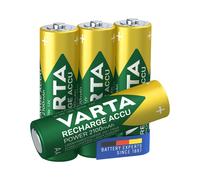 Varta Rechargeable AA NiMH 2100mAh - Pack de 4 Batteries Cylindriques 1.2V (56706-101-404) - Dimensions: 50.5 x 1.45cm, Poids 30g par batterie