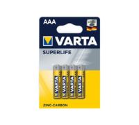 Varta Superlife AAA - Pile Alcaline Usage Unique 1.5V - Blister de 4, Dimensions 44.5x10.5mm, Poids 9g par Pile