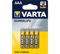 VARTA Superlife : Piles Zink-Carbone AAA Micro R03 1.5V - Pack de 4