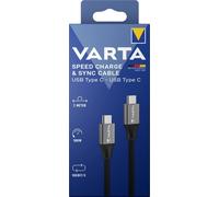 VARTA Vitesse Charge & Synchronisation Câble USB Type C Pour Noir Nylon 2m 57936