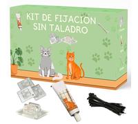 VartAMZ - Kit de fixation sans perçage pour filet chat terrasse | Pack 75 crochets + 100 ml adhésif + 75 colliers | Filet pour chats terrasse | Crochets filet pour chats extra forts anti UV