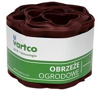 Vartco Bordure de pelouse de jardin ondulée en plastique (marron, 20 cm x 9 m)