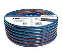 Vartco Tuyau d'eau bleu clair à 4 couches - Tuyau d'arrosage - Tuyau flexible - Maille croisée en polyester - Résistant aux UV - 22 bar (1/2" 50 m)
