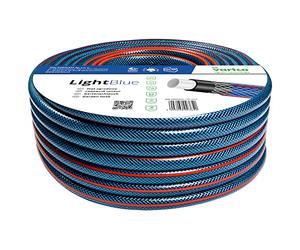 Vartco Tuyau d'eau bleu clair à 4 couches - Tuyau d'arrosage - Tuyau flexible - Maille croisée en polyester - Résistant aux UV - 22 bar (1/2" 50 m)