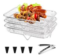 Vartegas Airfryer Accessoires de grille de cuisson en acier inoxydable empilable pour friteuse à air AF300EU AF400EU Compatible avec système double base (D)