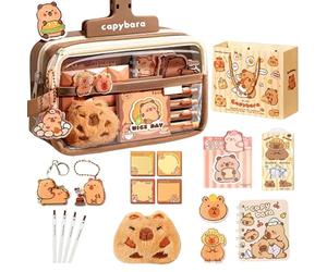 Vartegas Capybara Kawaii Capybara Trousse à crayons pour fille avec porte-clés, autocollants, stylos gel pour la rentrée scolaire et les fans, a, /