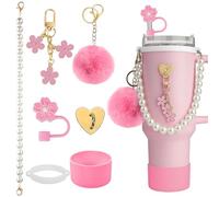 Vartegas Ensemble d'accessoires en acier inoxydable de qualité supérieure : couvercle et accessoires rose et violet pour petits gobelets de 800 à 1100 ml (A)