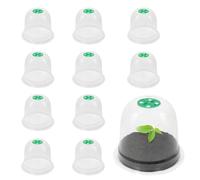 Vartegas Lot de 10 chapeaux de plantes en plastique - Cloches de plantation - Dômes transparents pour l'humidité - Dôme de multiplication réglable pour la croissance des plantes (A)