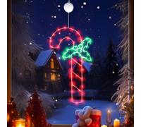 Vartegas Lot de 4 éclairages de Noël pour porte et fenêtre - Décoration de Noël - Renne - Boîte cadeau - Chaussette de Noël pour la décoration intérieure et extérieure sur les murs, les portes, les