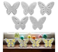 Vartegas Lot de 4 moules en silicone en forme de papillon pour bougies, pierres aromatiques, savon, plâtre, bricolage, artisanat, 4 couvercles + 1 moule de base, avec matériau résistant à la chaleur