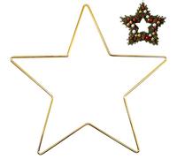 Vartegas Lot de 5 anneaux en métal doré - Étoile à cinq branches - Étoiles décoratives pour bricolage - Cadre attrape-rêves - Cadre de couronne - Décoration de mariage (C)