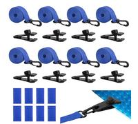 Vartegas Lot de 8 bandes de fixation pour enrouleur de piscine - Bandes de fixation et pinces - Clip de piscine - Grandes pinces pour bâche de piscine - Film solaire mobile pour couvertures solaires