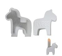 Vartegas Moule en silicone cheval - Moule en silicone 3D - Bougeoir de Noël - Cheval de dala - Moule en plâtre pour couler soi-même - Support de bougies (AB) (A)