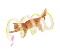 Vartegas Tunnel de jeu pliable en spirale avec tige à ressort - 25 cm - Filet élastique - Pour chats, lapins, chiots - Jouet pour animaux de compagnie (A)