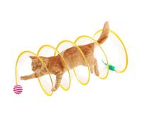 Vartegas Tunnel de jeu pliable en spirale pour chat avec tige à ressort - 25 cm - Filet élastique pour chat, lapin, chiot, jouet pour animaux de compagnie (B)