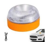 Vartegas V16 Lampe d'avertissement rechargeable avec base magnétique pour toit de voiture - Lumière LED clignotante 360° étanche IP54 Remplacement pour triangle de signalisation, convient pour voiture