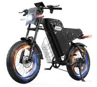 VARUN Velo Electrique, 20*4.0" Vélo Électrique Homme avec Batterie 48V 31.5Ah/20.8Ah, Jusqu'à 160-180 KM, 250W 85Nm Moteur, Fat Bike Electrique avec Clignotants, 7 Vitesses VTT Électrique pour Adulte