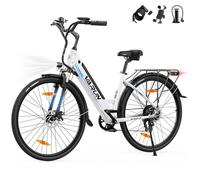 VARUN Velo Electrique, 28 Pouces Vélo Électrique Homme Femme avec Batterie 48V 499.2Wh, Jusqu'à 100KM, Moteur 250W 55NM, Vélo de Ville Électrique avec Pédalage Assisté, 7 Vitesses (Blanc)