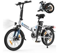 VARUN Vélo Électrique Pliable, 20"/14" Velo Eletrique avec 3 Modes de Conduite, Pédalage Assisté, 7 Vitesses, Ville E-Bike Homme Femme avec Batterie Amovible 48V/36V, 250W 55NM Moteur, Conformité EU