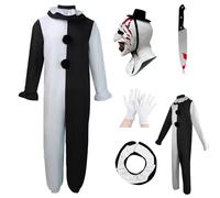 Varuotu Costume de clown d'art pour enfants - Masque terrifiant - Costume de clown tueur effrayant - Costume d'Halloween - Tenue de cosplay pour garçons et filles