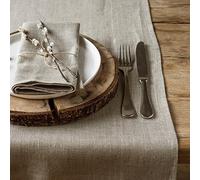 Varvara Home Chemin de table en lin | nappe de bande de table | Élégant, facile d'entretien, 100% lin, 45 x 200 cm, marron naturel, Varvara Home 1555