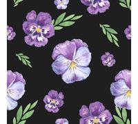 VaryFloral Papier Peint Adhesif Mural Fleur Noir Rouleau Adhesif pour Meuble 30.5cmx300cm Stickers Muraux Pensées Violettes Papier Peint Autocollant Imperméable Film Autocollant Meuble Chambre