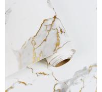 VaryFloral Papier Peint Autocollant Marbre Mat 30cmx300cm Papier Peint Marbre Beige Or Rouleau Adhesif Decoratif Épaissir Papier Adhesif Effet Marbre Stickers Meuble Tiroir Armoire