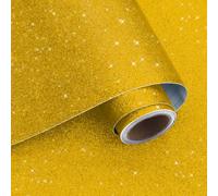 VaryPaper Papier Peint à Paillettes Doré Rouleau Adhesif Decoratif 40cmx200cm Film Autocollant Meuble Papier Peint Adhesif Mural Salon Chambre Escaliers Stickers Porte Placard Armoire Décor de Fête