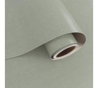 VaryPaper Papier peint autocollant imitation toile de gazon vert sauge 40 cm x 800 cm en tissu texturé vert avec doublure épaisse pour mur, salon, chambre à coucher, nappe, placard, film vinyle