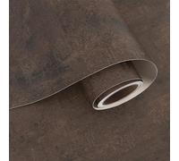 VaryPaper Papier peint effet béton industriel marron 40 cm x 200 cm Papier contact ciment autocollant en plastique marron pour salle de bain imperméable Plan de travail de cuisine Film vinyle pour