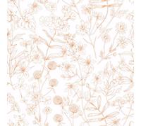 VaryPaper Papier Peint Fleur Moderne 44.5cmx200cm Papier Peint Blanc Film Adhesif pour Meuble Papier Peint Enfant Fille Salon Papier Vinyle Autocollant Sticker Meuble Adhésif Armoire d'étagère