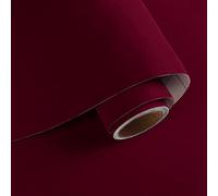 VaryPaper Papier Peint Floqué Rouge Foncé Papier Peint en Velours 40cmx200cm Papier Adhésif Décoratif Film Adhesif pour Meuble Sticker Meuble Adhésif Armoire Placard Tiroir Boîtes à Bijoux