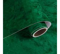 VaryPaper Papier Peint Floqué Vert Vintage Rouleau Adhesif Decoratif 40cmx200cm Papier Peint en Velours Film Adhesif pour Meuble Boîtes à Bijoux Étagère Stickers Placard Tiroir Armoire Chambre