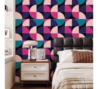 VaryPaper Papier Peint Geometrique Rose et Violet Foncé 44.5cmx200cm Rouleau Adhesif Decoratif Geometrique Film Autocollant Meuble Stickers Placard Tiroir Armoire Papier Peint Chambre Enfant Salon