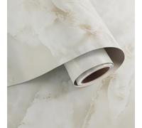 VaryPaper Papier Peint Marbré Crème Mat 40cmx200cm Papier Adhesif pour Meuble Effet Crème Onyx Rouleau Adhesif Decoratif Plan de Travail Cuisine Lavable Salle de Bain Vinyle Adhesif Armoire Étagère