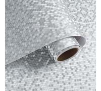 VaryPaper Papier Peint Métallique Argenté Épaissir 40cmx200cm Rouleau Adhesif Decoratif Effet Metal Papier Adhesif pour Meuble Rrevetement Plan de Travail Cuisine Lavable Réfrigérateurs Armoire