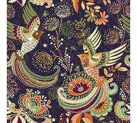 VaryPaper Papier Peint Oiseaux et Fleuri Style Bohème 44.5cmx200cm Film Autocollant Meuble Rouleau Adhésif Décoratif Vintage Papier Peint Salon Chambre Salle de Bain Imperméable Armoire Porte Placard