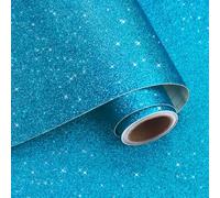 VaryPaper Papier Peint Paillettes Bleu Ciel 40cmx200cm Rouleau Adhesif Decoratif Film Autocollant Meuble Papier Peint Adhesif Mural Chambre Salle de Bain Sticker Meuble Adhésif Armoire Placard Tiroir