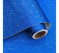 VaryPaper Papier Peint Paillettes Bleu Saphir 40cmx200cm Rouleau Adhesif Decoratif Papier Peint Autocollant Mural Salon Couloir Cheminée Sticker Meuble Adhésif Armoire Placard Tiroir Décor de Fête