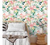 VaryPaper Papier Peint Rose Romantique 44.5cmx200cm Rouleau Adhesif pour Meuble Papier Peint Adhesif Mural Salon Chambre Fille Papier Vinyle Autocollant Armoire étagères Sticker Meuble Adhésif