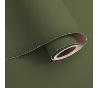 VaryPaper Papier Peint Vert Olive Moderne 60cmx400cm Film Adhesif pour Meuble Vert Mat Stickers Porte Placard Armoires de Cuisine Revetement Plan de Travail Salle de Bain Papier Peint Chambre Salon