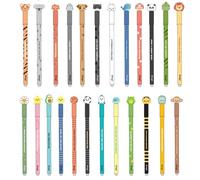 VARZI Mr Wonderful Lot de 24 stylos gel effaçables pour animaux assortis boule sur l'extrémité pour enlever l'encre sans consommer la feuille - Encre noire thermosensible - Sélection 1956