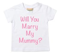 Vas-tu M’épouser My Mummy? Blanc T-shirt Rose Text Bébé Tout-petit Enfants Disponible en Tailles 0-6 Mois pour 14-15 Ans Demande en mariage - Blanc, 5-6 ANS