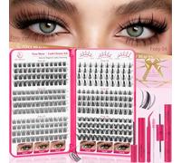 Vasa Muse Lot de 432 extensions de cils naturels et manga à picots - Bande invisible - 8 à 16 mm - Courbure D - Large envergure avec reliure et joint d'étanchéité