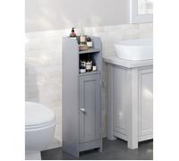 VASAGLE Armoire de Salle de Bain, COLONNE Salle de Bain, avec Porte et Étagères, 18 x 20 x 80 cm, Gris Mystique
