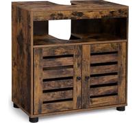 VASAGLE Armoire de salle de bain sous lavabo 60x30x63cm, rustique, marron