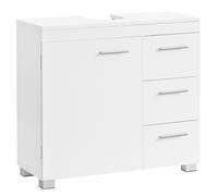 VASAGLE Armoire de salle de bains, 3 tiroirs, 2 compartiments, blanche