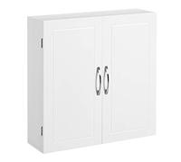 VASAGLE Armoire Murale pour Salle de Bain, avec Étagères Réglables | Placard de Rangement Mural, Armoire à Pharmacie, 60 x 18 x 60 cm, Blanc Nuage, Collection SIREN BBC320W01