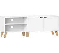 VASAGLE Armoire TV, table TV à 2 portes, longueur 140 cm, rack TV pour téléviseur jusqu'à 65 pouces, étagère réglable, pour salon, salle à manger