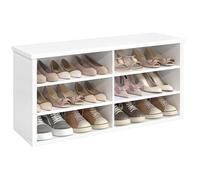 VASAGLE Banc à Chaussures, Banc de Rangement, Étagère à Chaussures à 6 Niveaux, Étagères réglables, pour Salon, Couloir, 29,5 x 100 x 50 cm, Blanc Nuage LSB036W01